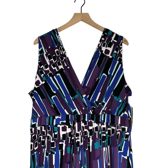 NWT Merona Deep V-Neck Midi Dress Sleeveless Feminine Flowy Women's Size 2X - Picture 2 of 11